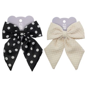 Заколка для волос MESHU, бант, светлый/темный, 13,5*14см, ассорти, европодвес