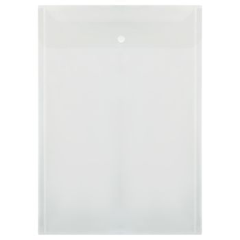 Папка-конверт на кнопке OfficeSpace А4, 180мкм, вертикальная, прозрачная