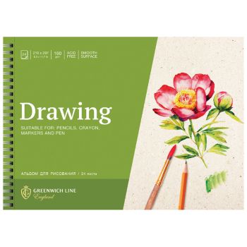 Альбом для рисования 24л., А4, на гребне Greenwich Line 