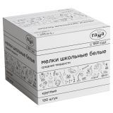 Мелки школьные Гамма, белые, 100шт., средней твердости, круглые, картонная коробка