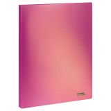 Папка с боковым зажимом СТАММ "Сияние" А4, 17мм, 700мкм, пластик, розовый