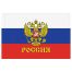 Флаг РФ с гербом 90*135см, пакет с европодвесом