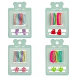 Набор аксессуаров для волос MESHU, резинки 10шт., диаметр 2см, заколки 2шт., 1см,ассорти, европодвес