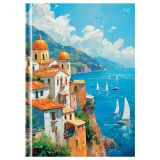 Бизнес-блокнот А5, 80л., евроформат, BG "Горы у моря", глянцевая ламинация