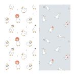 Упаковочная бумага глянц. 70*100см, MESHU "Goose set", 80г/м2, ассорти 2 дизайна