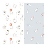 Упаковочная бумага глянц. 70*100см, MESHU "Goose set", 80г/м2, ассорти 2 дизайна