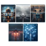 Тетрадь 96л., А5, клетка BG "Аэропорт", глянцевая ламинация