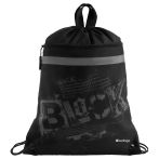 Мешок для обуви 1 отделение Berlingo "Black", 360*460мм, вентиляционная сеточка , светоотражающая лента, карман на молнии