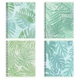 Тетрадь 96л., А5, клетка на гребне BG "Листья", матовая ламинация