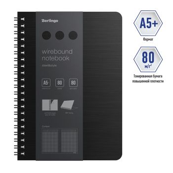 Бизнес-тетрадь А5+, 80л., Berlingo 