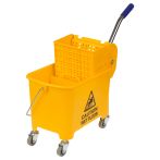 Тележка уборочная-ведро OfficeClean Professional, 2 секции, 20л, прямоугол., механич. отжим, желтая
