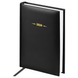 Ежедневник датированный 2024г., А6, 176л., балакрон, OfficeSpace "Ariane", черный