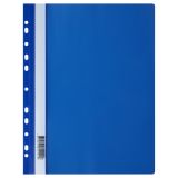 Папка-скоросшиватель пластик. перф. СТАММ А4, 160мкм, синяя с прозр. верхом