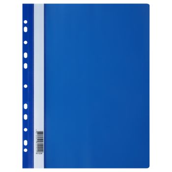 Папка-скоросшиватель пластик. перф. СТАММ А4, 160мкм, синяя с прозр. верхом