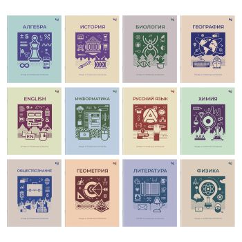 Комплект (12 шт.) предметных тетрадей 48л. BG 