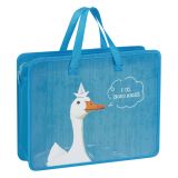 Папка с ручками А4 ArtSpace "White Gooses", пластик, на молнии, 10см