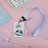 Бейдж вертикальный MESHU "Cat day", 110*70мм, лента с карабином, 3D печать, опп пакет с европодвесом