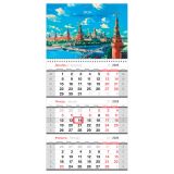 Календарь квартальный 1 бл. на 1 гр., 295*650 мм BG "Панорама Москвы", с бегунком, 2026г.