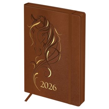 Ежедневник датированный 2026г., А5, 176л., твердый переплет, кожзам, BG 