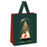 Пакет подарочный 18*23*10см MESHU "Christmas kittens", фольга, матовая ламинация