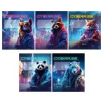 Тетрадь 12л., клетка BG "Киберпанк", выб.лак