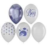 Воздушные шары, 10шт., М12/30см, MESHU "It's boy", пастель, ассорти