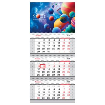 Календарь квартальный 3 бл. на 3 гр., 295*660 мм BG 