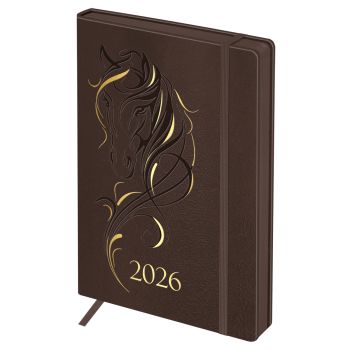 Ежедневник датированный 2026г., А5, 176л., твердый переплет, кожзам, BG 