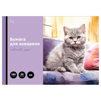 Папка для акварели, 20л., А4 BG 
