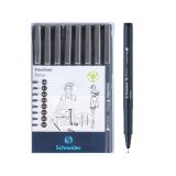 Набор капилярных ручек Schneider "Pictus" 8шт., черный, 0,05/0,1/0,2/0,3/0,4/0,5/0,7/0,9мм