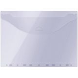 Папка-конверт OfficeSpace с перфорацией по длинной стороне и застежкой А4, 150мкм, пластик, прозрачная