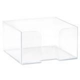 Подставка для бумажного блока СТАММ, 9*9*5см, пластиковая, прозрачная