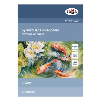 Папка для акварели, 10л., А4 Гамма 