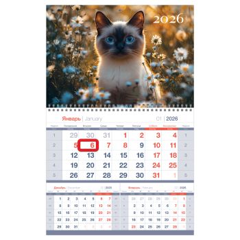 Календарь квартальный 1 бл. на 1 гр., 295*475 мм BG Mono premium 