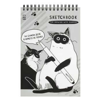 Скетчбук для рисования маркерами 50л. А5 на гребне MESHU 