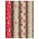 Упаковочная бумага крафт 70*100см, MESHU "Craft NY pattern", 70г/м2, ассорти 4 дизайна