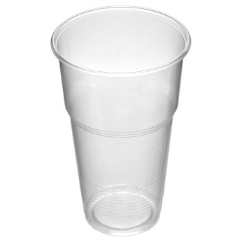 Стаканы одноразовые OfficeClean 500мл, набор 50шт., бюджет, ПП, прозрачные, хол/гор