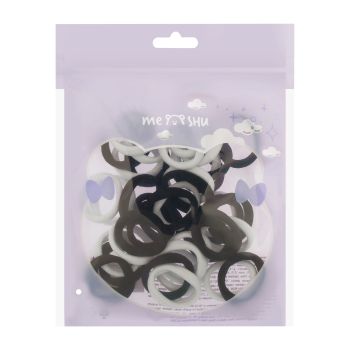 Резинки для волос MESHU, черные и белые, 40шт., диаметр 2,5см, европодвес