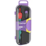 Готовальня Berlingo "Raze", 2 предмета, циркуль 135мм, красный, пластиковый футляр