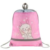 Мешок для обуви 1 отделение Berlingo "Mew-gic", 360*460мм, вентиляционная сеточка, светоотражающая полоса