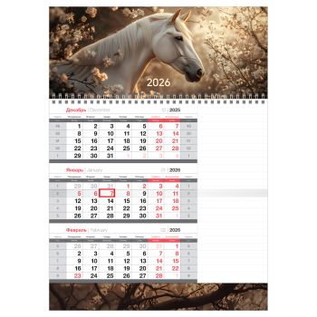 Календарь квартальный 1 бл. на 1 гр., 295*410 мм BG Mono 