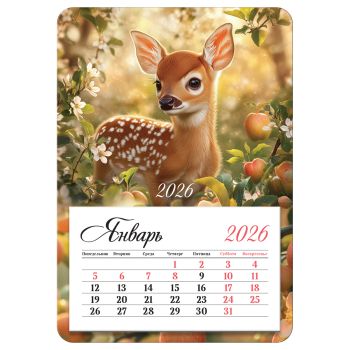 Календарь отрывной на магните, 95*135 мм склейка BG 