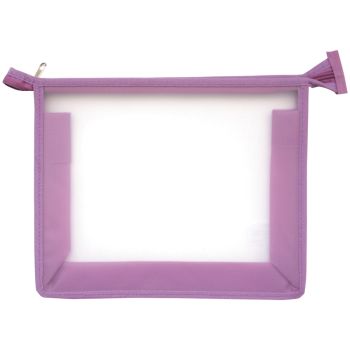 Папка для тетрадей 1 отделение А5 Först, прозрачная/сиреневая, пластик, на молнии