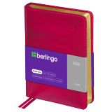 Ежедневник датированный 2026г., А6, 184л., кожзам, Berlingo "xGold", зол. срез, фуксия