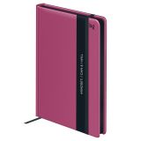 Ежедневник недатированный А6, 136л., 7БЦ, BG "Monochrome. Anemone", темно-розовый, soft touch, с резинкой