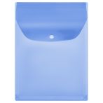 Папка-конверт на кнопке СТАММ А4, ПВХ, 180мкм, вертикальная, расширяющаяся до 250л., цветная, синяя