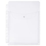 Папка-вкладыш с перфорацией на кнопке СТАММ А4, ПВХ, 180мкм, глянцевый, расширяющаяся до 250л.