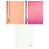 Папка-скоросшиватель пластик. перф. СТАММ "Сияние" А4, 180мкм, с прозр. верхом, ассорти