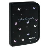 Пенал 1 отделение, 200*140*40 мм, Berlingo "Life is Beautiful", 2 дополнительные откидные секции, полиэстер