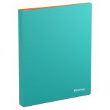 Папка с 60 вкладышами Berlingo "Soft Touch Pro", 30мм, 700мкм, с внутр. карманом, бирюзовая, внутр. оранжевая, софт-тач